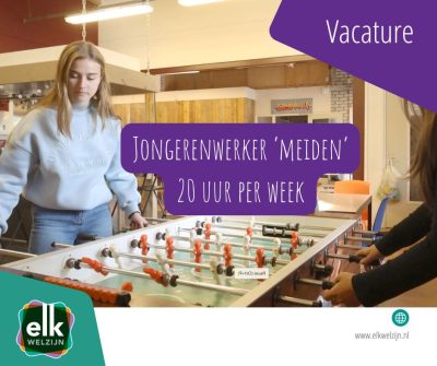 vacature jongerenwerker meiden 20 uur